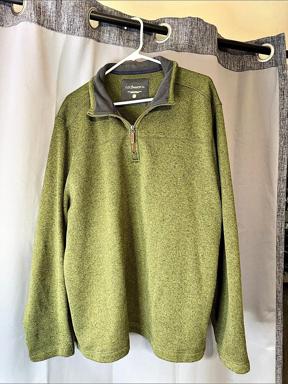 G.H. Bass & Co. Men's Green Quarter-Zip Pullover 2XL